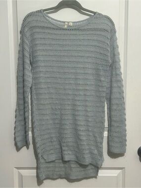 Frenchi Pale Blue Open-Knit Crewneck Sweater Size M